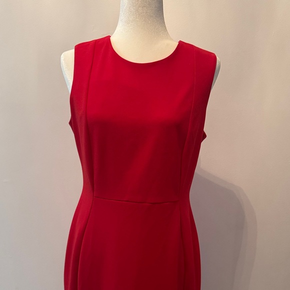 Calvin Klein Red sleeveless work party Dress - Picture 2 of 12